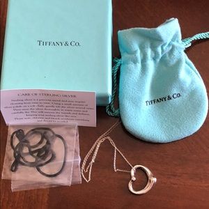Tiffany & Co. Open Heart Silver Diamond Necklace